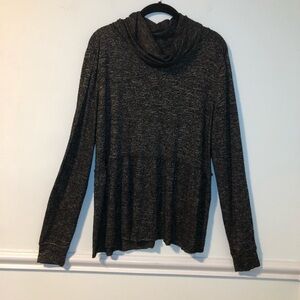 Betsey Johnson Performance Gray Long Sleeve Cowl Neck Top Size XL